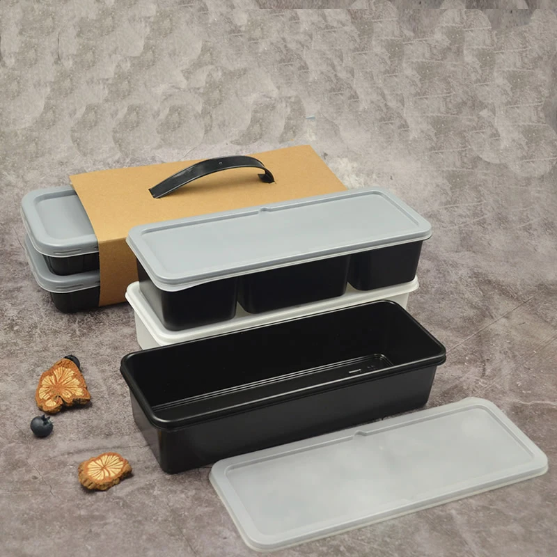 50 упаковок одноразовые контейнеры для пищевых продуктов черно белые пластиковые