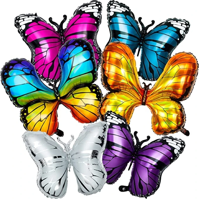

6 шт./Лот Красочные фольгированные воздушные шары в виде бабочек для детского праздника, Гелиевый шар, украшение для дня рождения, надувные и...