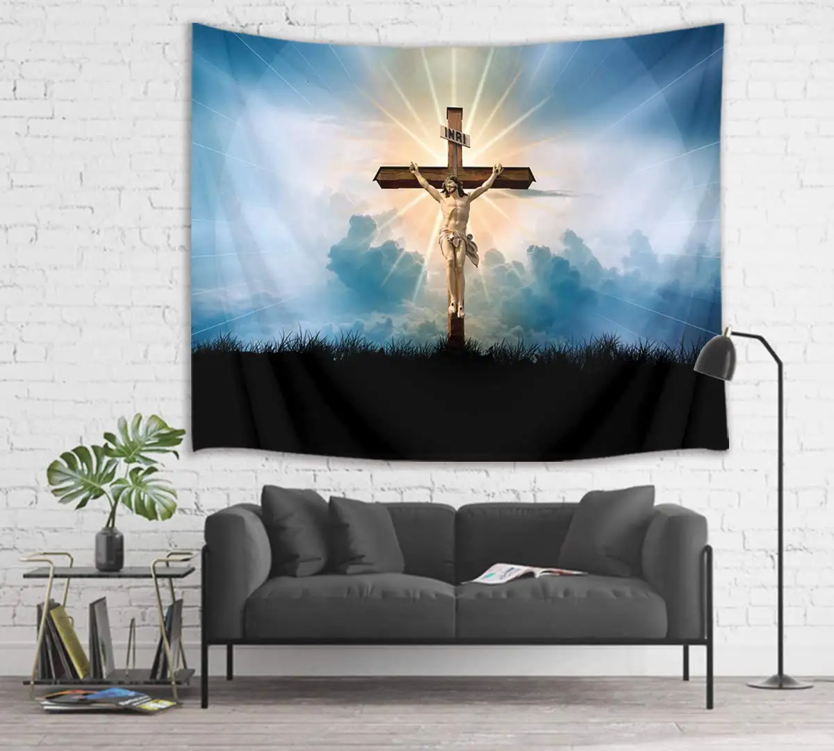 Христос на кресте 3D акварельное настенное одеяло христианский гобелен | Дом и сад