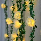 Праздничная гирсветильник из ротанга с шарикамицветами розыпчелами, 3 м, 20 светодиодов, питание от USB или аккумулятора, сказочное украшение для помещений, для свадьбы, вечеринки