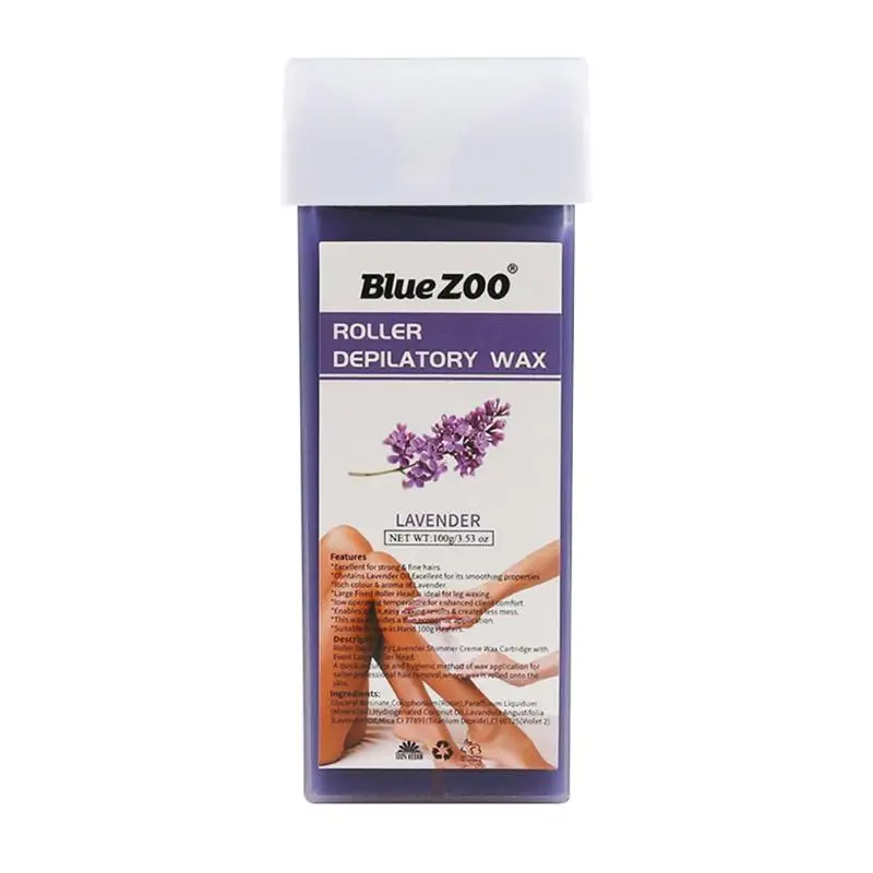 Lavender 100 г восковой картридж для депиляции рулон кожи эпиляция нагреватель восковой крем 12 вкус рулон горячий воск всех типов кожи - Цвет: Lavender