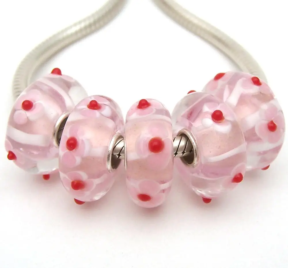 

JGWGT 2507 5X 100% Authenticity S925 Sterling Silver Beads Murano Glass beads Fit European Charms Bracelet diy jewelry Lampwork