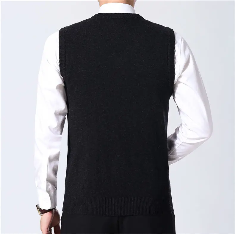 Zogaa Sweater Men Clothes Autumn Winter Warm Cashmere Wool Pullover Homme Classic Casual V-Neck Sleeveless Vest Sweaters