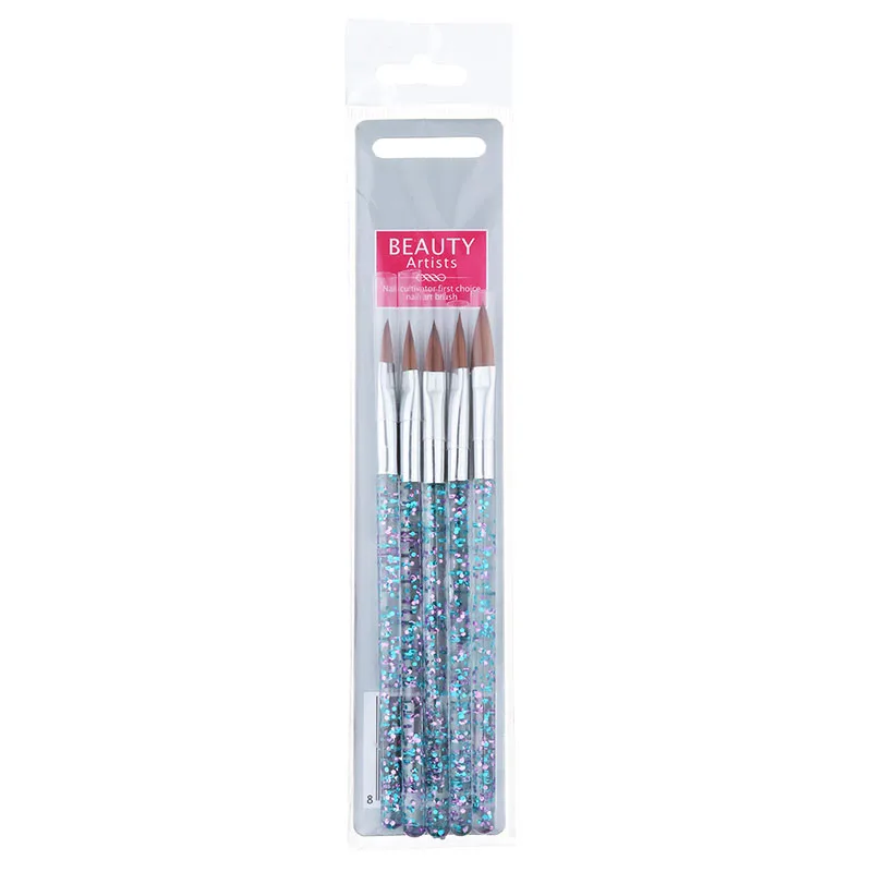 

5PCS Nail Brush Nail Art Crystal Brush Acrylic UV Gel Builder Painting Dotting Pen Carving Tips Manicure Tools Manicure Brushes