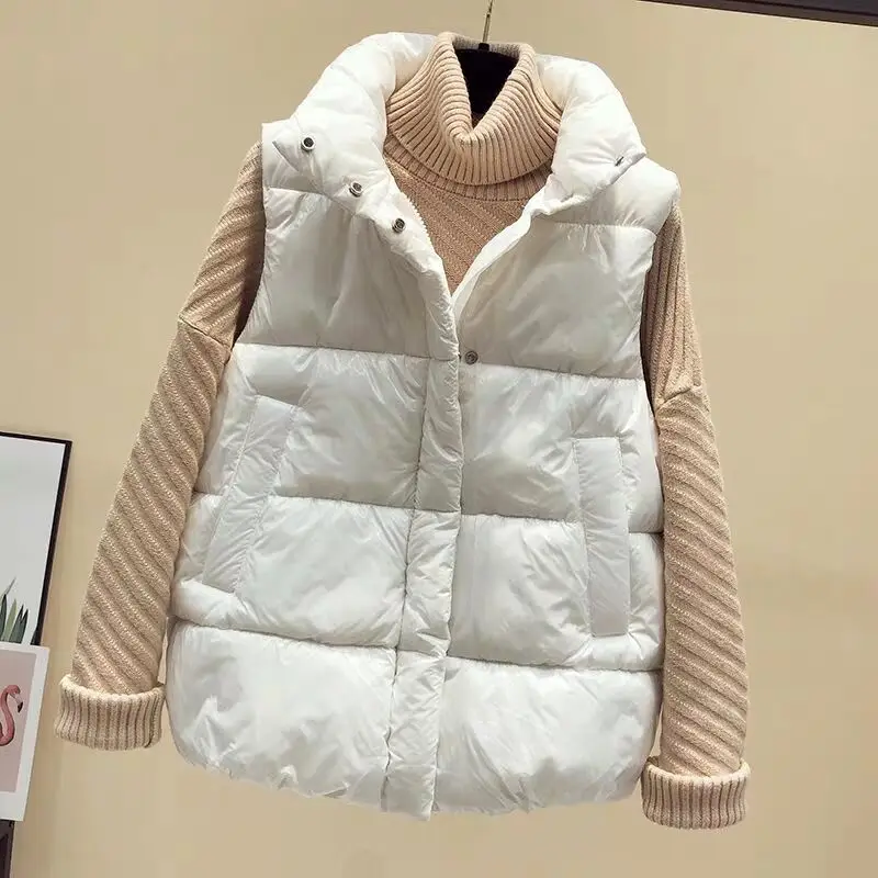 MUMUZI/женский хлопковый жилет с ярким пухом Зимний короткий дизайн осень 2020 новый
