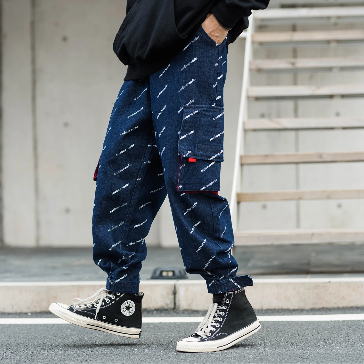 

Hip-hop Streetwear Alt Clothing Full Letter Printing Loose Casual Big Pocket Pant