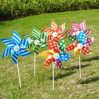 craft pin wheel whirligig striped pattern handmade multifunctional colorful dot stripe pinwheel toy for yard kids pin wheel