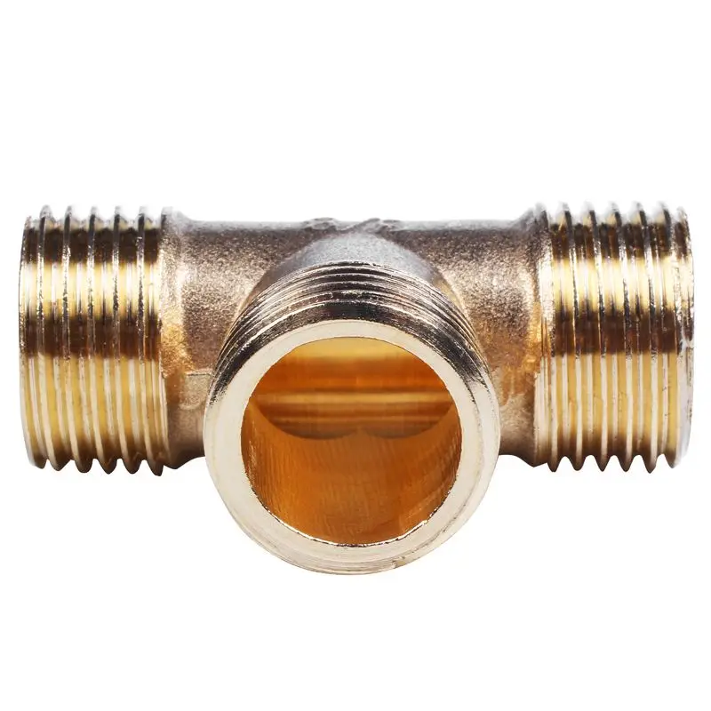 Розничная продажа латунная Т-образная водопроводная труба равномерный штекер