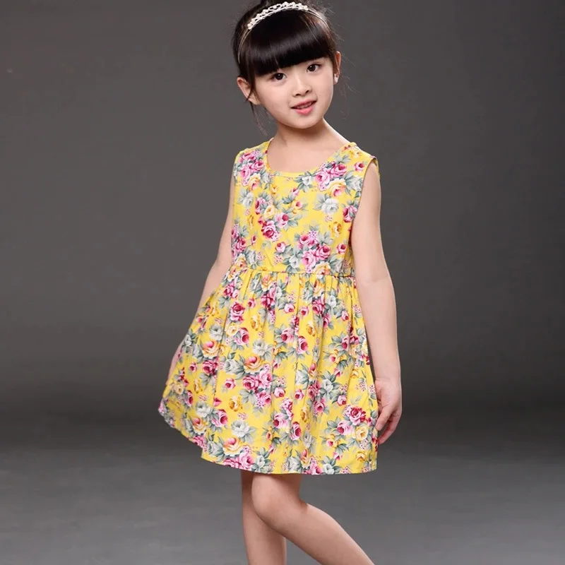 Новинка летнее платье для девочек корейские платья белого лимонного желтого