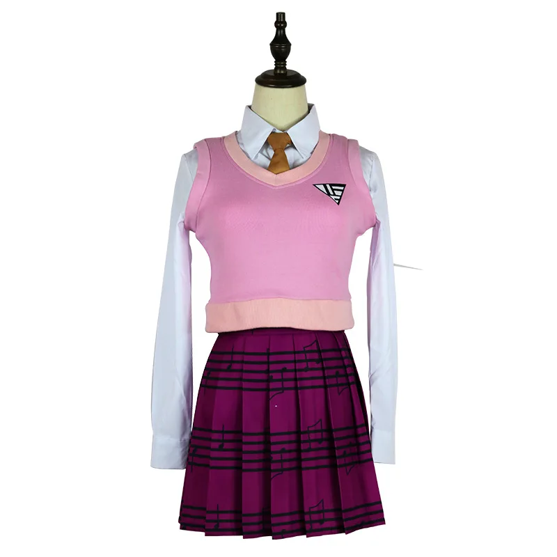 Костюм для косплея Kaede Akamatsu костюм с розовой юбкой школьницы рубашка + жилет юбка