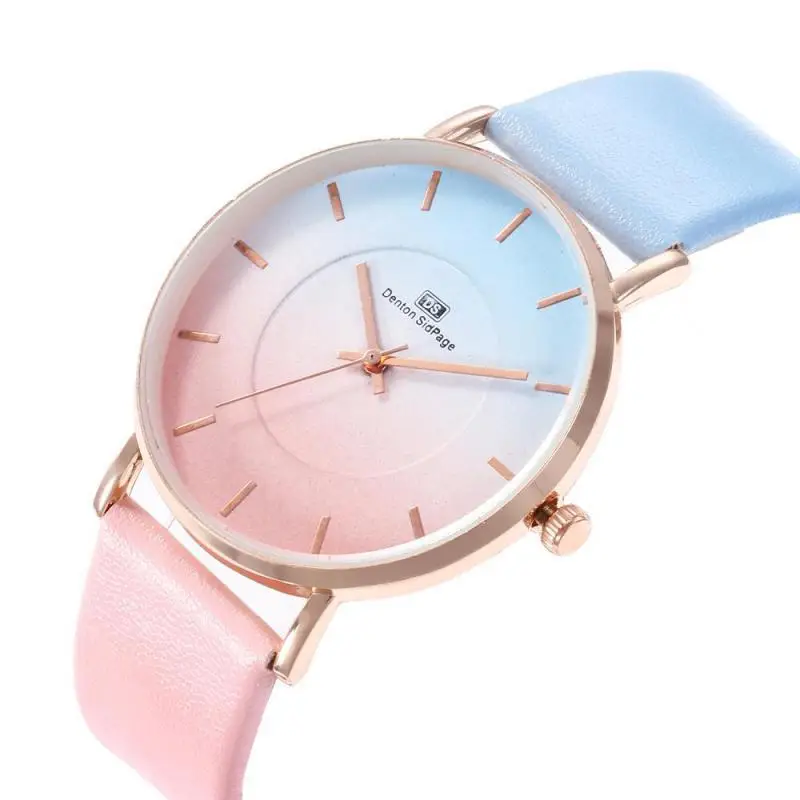 

Градиент для женщин часы новые яркие кварцевые часы для Дамская мода одежда в простом повседневном zegarek damski relogio feminino