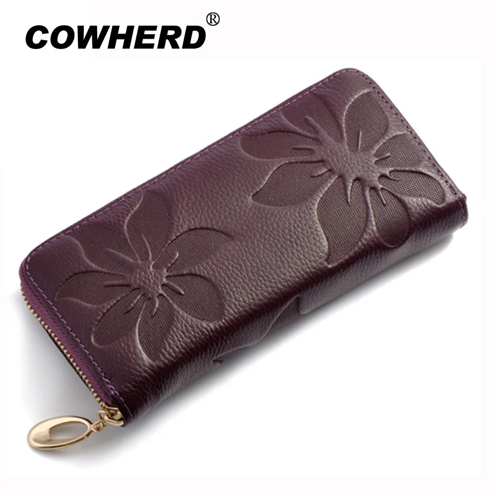 100% натуральные кошельки из коровьей кожи женская сумка с тиснением и цветочным
