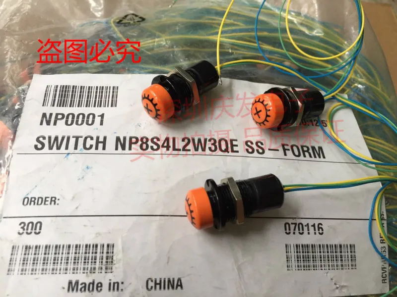 Оригинальный новый 100% NP8S4L2W3QE кнопочный переключатель с кабелем IP68 отверстие 12 мм
