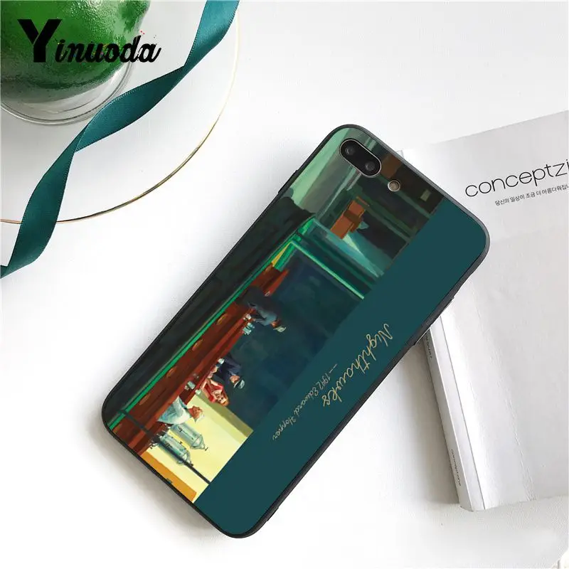 Yinuoda Great art aesthetic van Gogh Mona Lisa painting Black Phone Case for iPhone 8 7 6 6S X XS MAX 5 5S SE XR 11 Pro Max | Мобильные