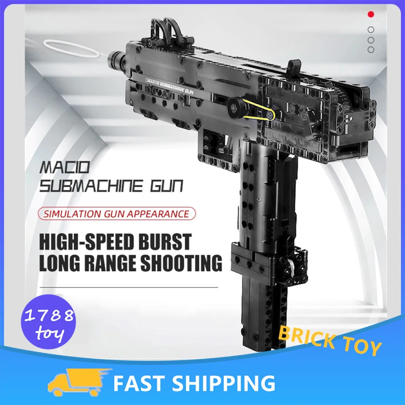 

Форма KING конструктор игрушка для стрельбы MOC The Ingram M10, модели строительных блоков для строительства автомата, детали для сборки, Обучающие и...