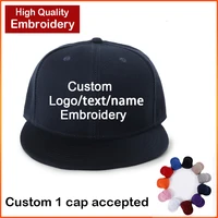 custom snapback hat high quality adult hip hop baseball cap for men women team caps embroidery logo print text baseball falt hat
