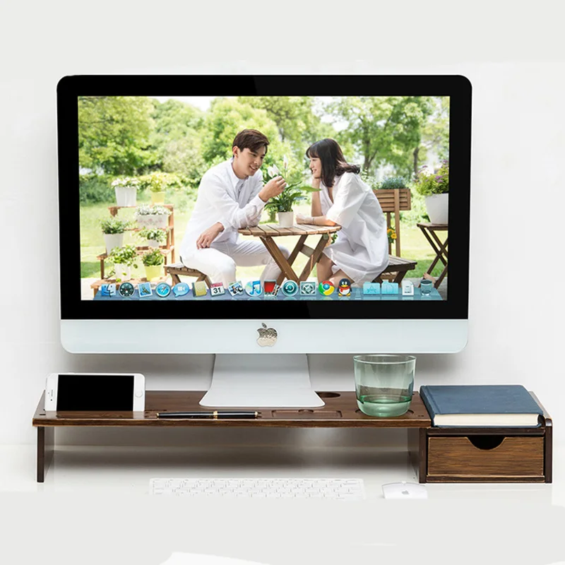 

Компьютерный монитор с увеличенной рамой, базовый стол, деревянные простые столы, офисные столы для хранения, стойка для шеи, полка