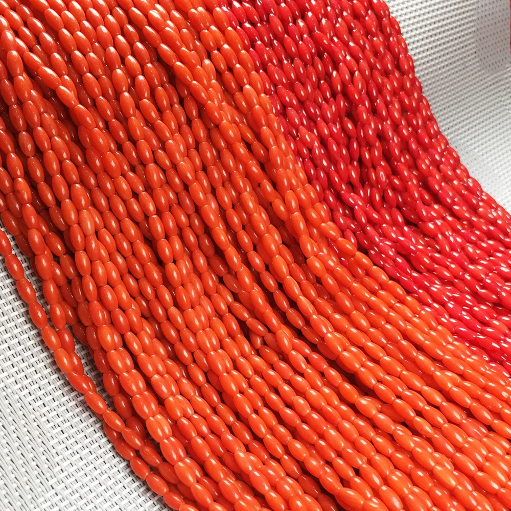 Небольшие бусины 3x7 мм высококачественные натуральные коралловые свободные