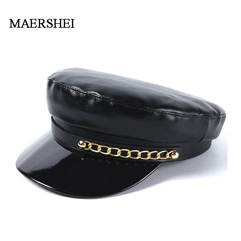 Новый Модный берет MAERSHEI из лакированной кожи высококачественные женские шапки