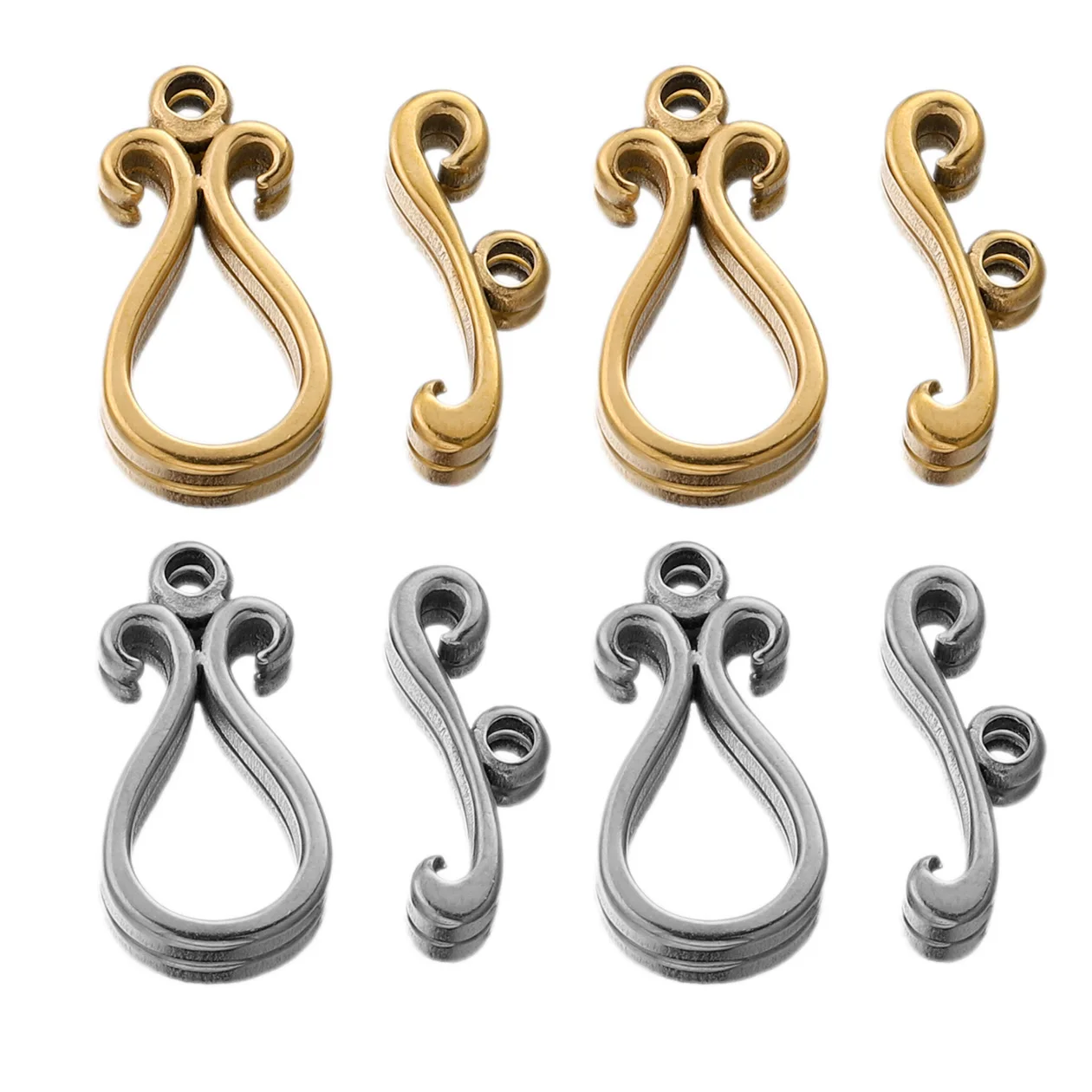 Застежки для браслета ожерелья 4 комплекта золото нержавеющая сталь облако OT