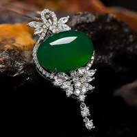 sterling silver 925 natural emerald wedding pendant necklace for women ethnic valentines day jewelrys gifts for friendship