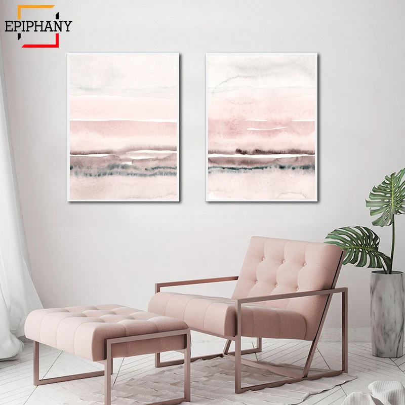 Настенная картина абстрактный настенный постер розового и серого цветов в