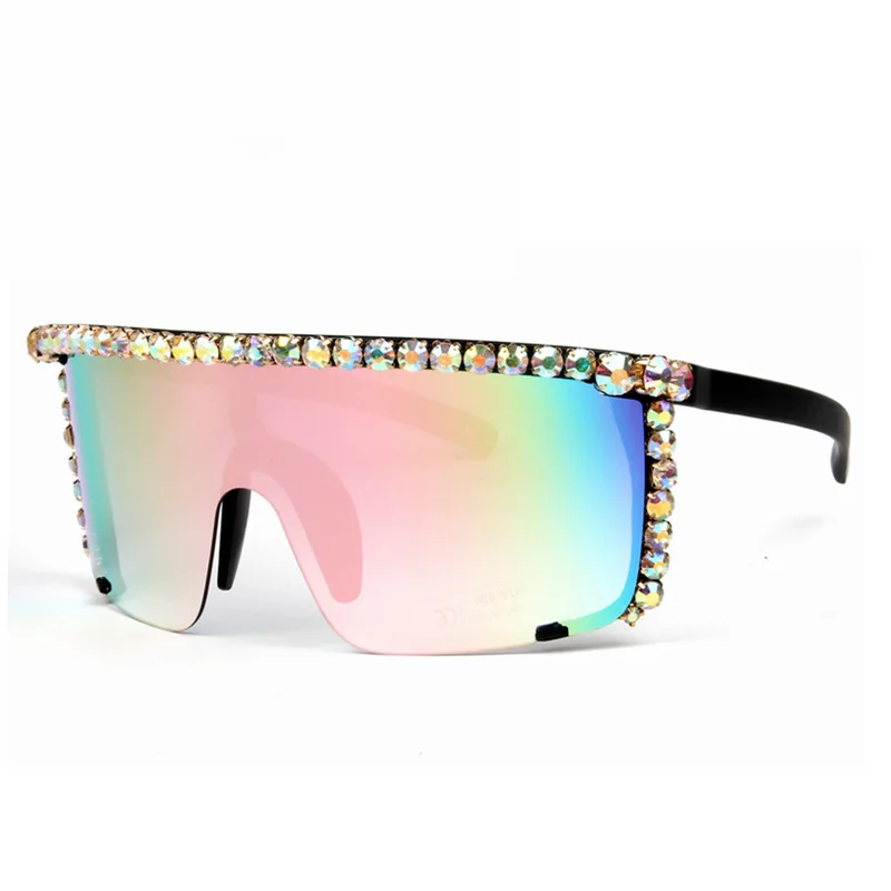 

New Sunglasses For Women's Windproof Big Frame Cool Sunglasses Cool Studded Goggles Exaggerated European And American 2021 Style