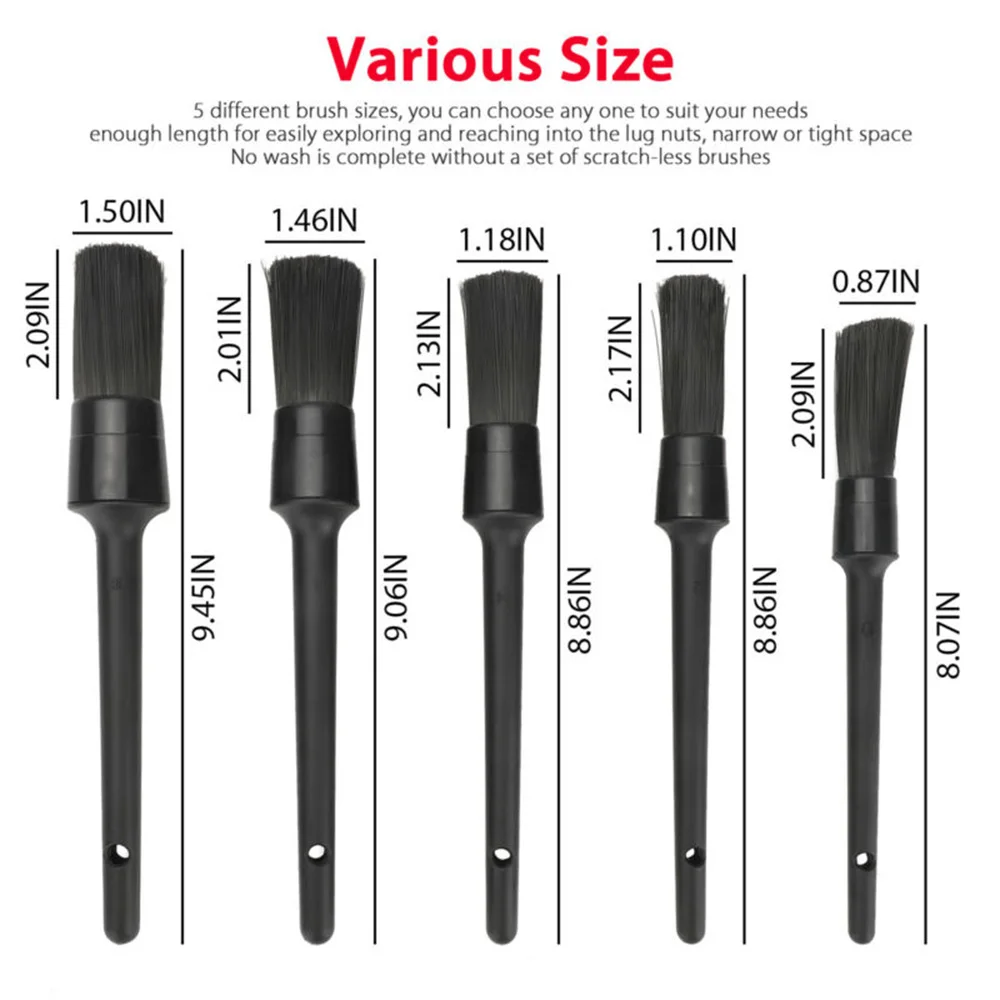 

5pcs/Set Detailing Brush Auto Car For Wheel Clean Interior Vehicle Popular