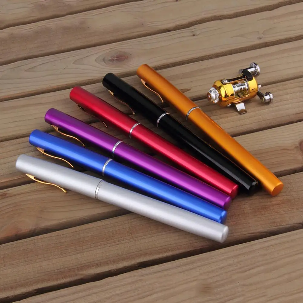 

Portable Mini Telescopic Pocket Pen Ice Fishing Rod Fish Pole + Reel Combo Set Portable Compact Light Weighted