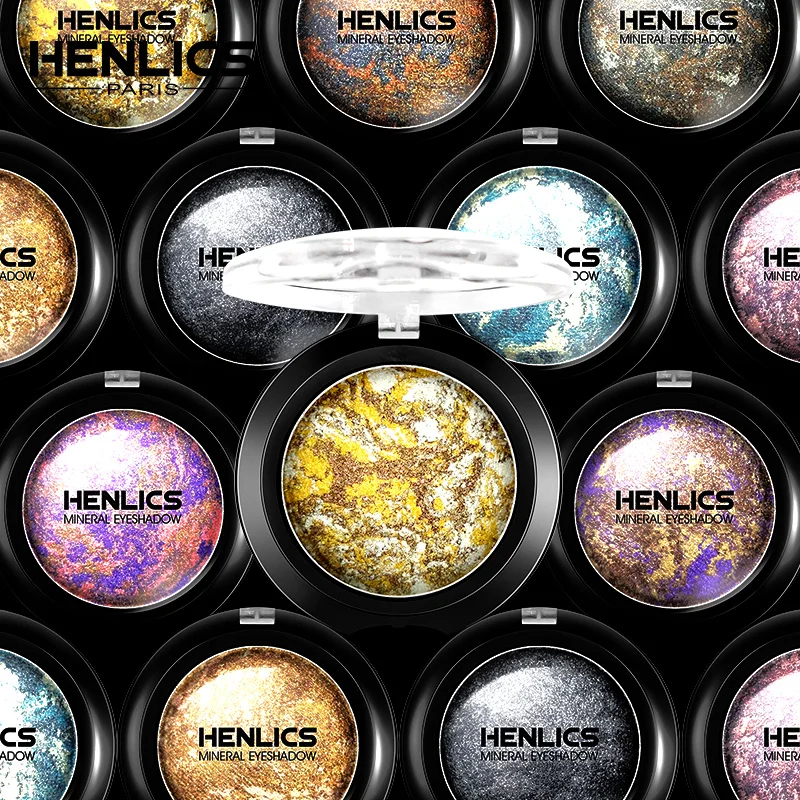 Косметические тени для век HENLICS мягкие блестящие мерцающие цвета косметика
