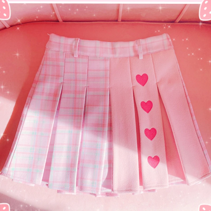Новые Сексуальные женские юбки с завышенной талией милые розовые трапециевидные