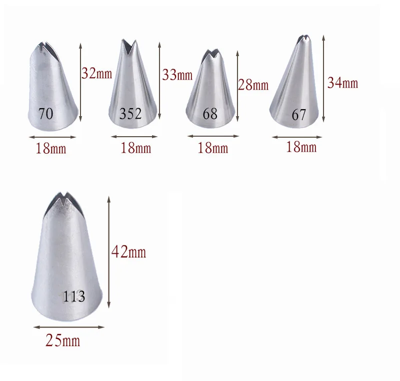 

Silk Flower Tool Pastry Tips For Fondant Cake Baking Tools 5Pcs Set Leaves Nozzles Stainless Steel Icing Piping Nozzles Tips