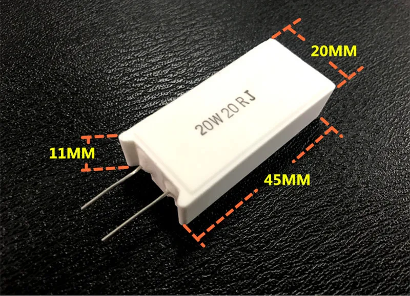 Вертикальный цементный резистор 10 шт. сопротивление 20 Вт 0 25/1/2/3/5/10/15/20/25/30/50/51/100/150/R