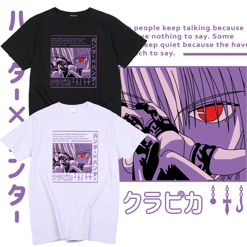 

Hunter X Hunter Anime Mens T Shirt Killua Zoldyck Kawaii Manga Tops Women Men Summer Harajuku Manga Streetwear Tee Ropa Hombre