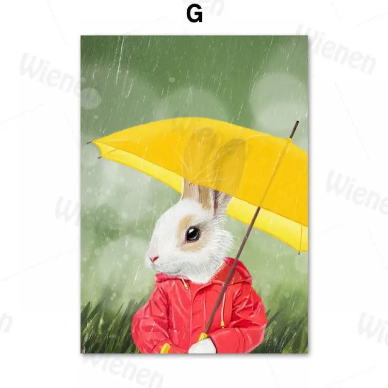 

Animal Wall Art Canvas Painting Cat Dog Rabbit Piggy Monkey Hamster Animation Poster and Print Home Decor Kid Room Interior Deco