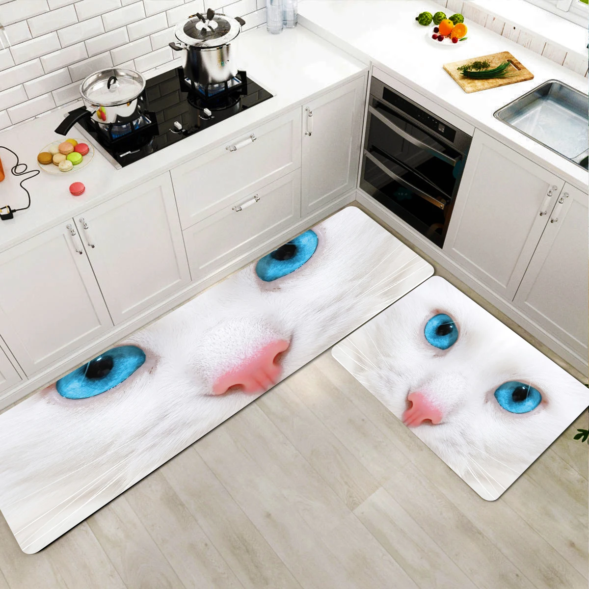 

Ковер в форме кошки кухонный Коврик для пола, современный ковер для ванной, входной коврик, коврики для гостиной, Длинные полосатые кухонные...