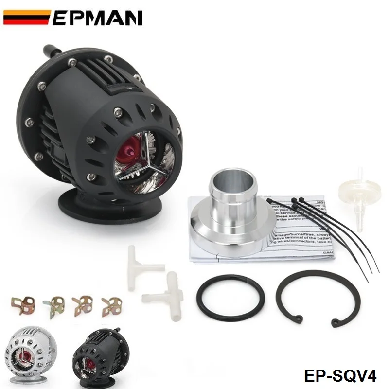 

Universal SQV SSQV Turbo Blow Off Valve Bov with Adapter Flange IV 4 Black/Silver EP-SQV4