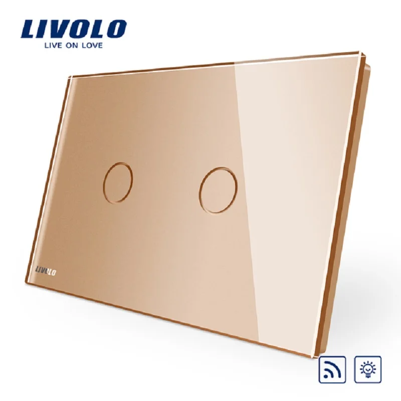 Стандартный светодиодный выключатель Livolo US/AU роскошная панель из хрустального