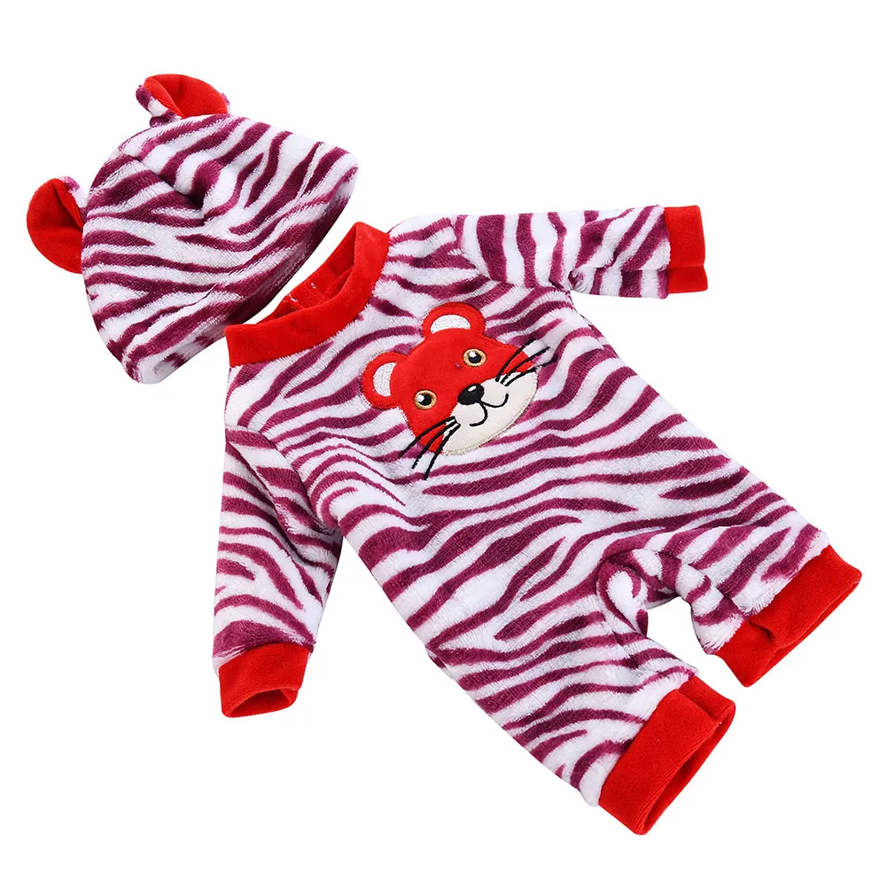 

18 Inch Accessory Winter Cute Jumpers Handmade Doll Clothes New Born Outfit DIY Children With Cap Animal Print Birthday Gift