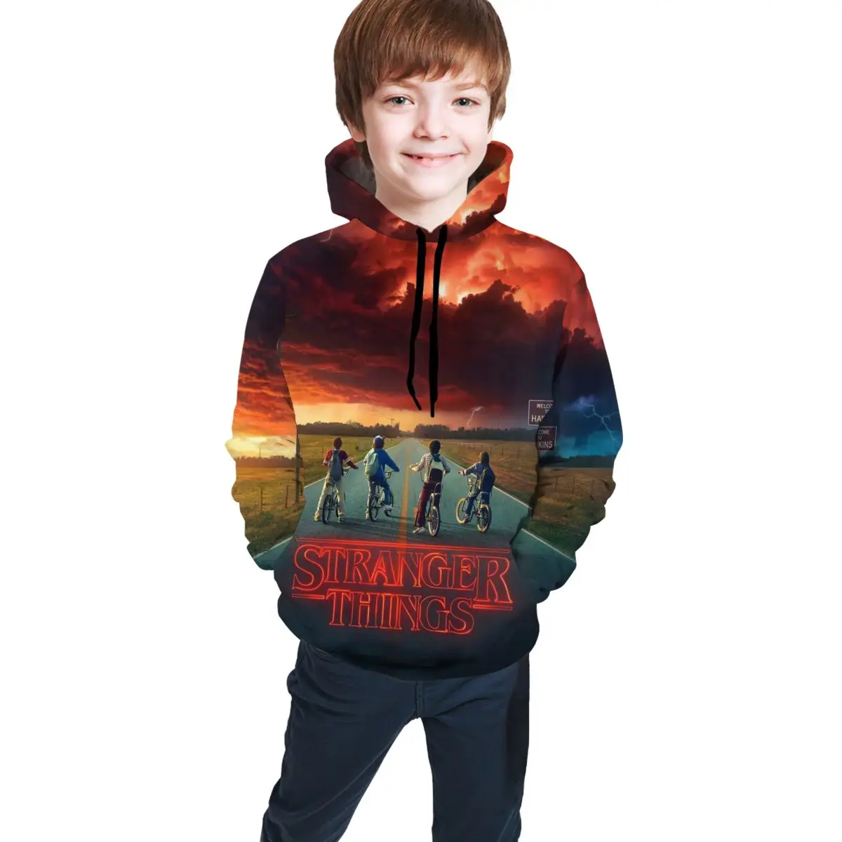 

Stranger Things Youth Boys Girls 3D Print Pullover Hoodies Hooded Sweatshirts