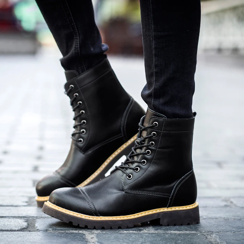 

Men Casual Sport Shoes Men Leisure Shoes Casual Leather Man Fashion Mens Sneakers Causal For Men's Boots Black Hot Sale