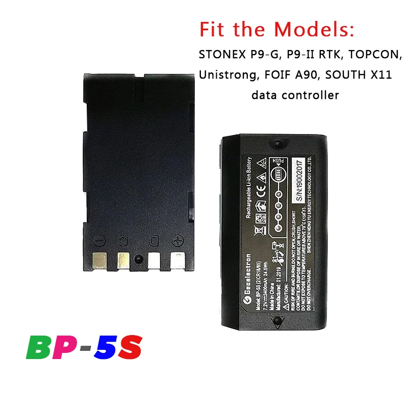 

2pcs BP-5S Battery for Topcon Unistrong South X11 FOIF A90 STONEX P9-G P9 S6 S9 RTK data controller 3400mAh 7.2V Battery