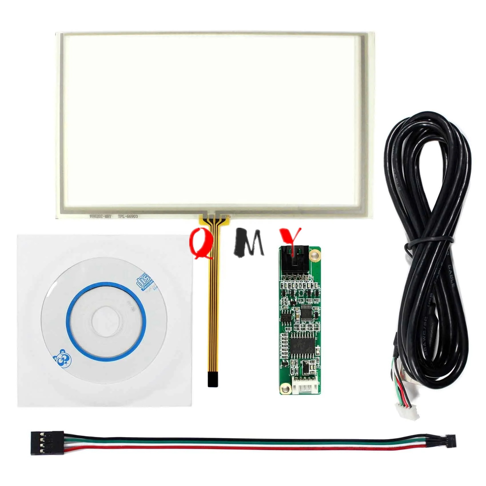 

6.5inch 4wire Resistive Touch Screen USB Controller Card for 6.5" 800x480 16:9 LCD Panel digitizer touch screen panel 6.5inch