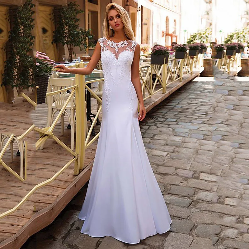 

2 In 1 Wedding Dress With Detachable Train Lace Appliques Sexy Backless Mermaid Bridal Dresss bohemian Wedding Gowns