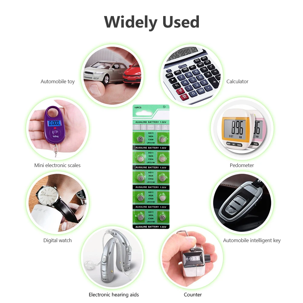 

2021 Promotion AG11 Button Battery 10x 1.55V LR47 SR721SW Cell LR721 V362 Coin Cell Calculators Computers High Capacity Battery
