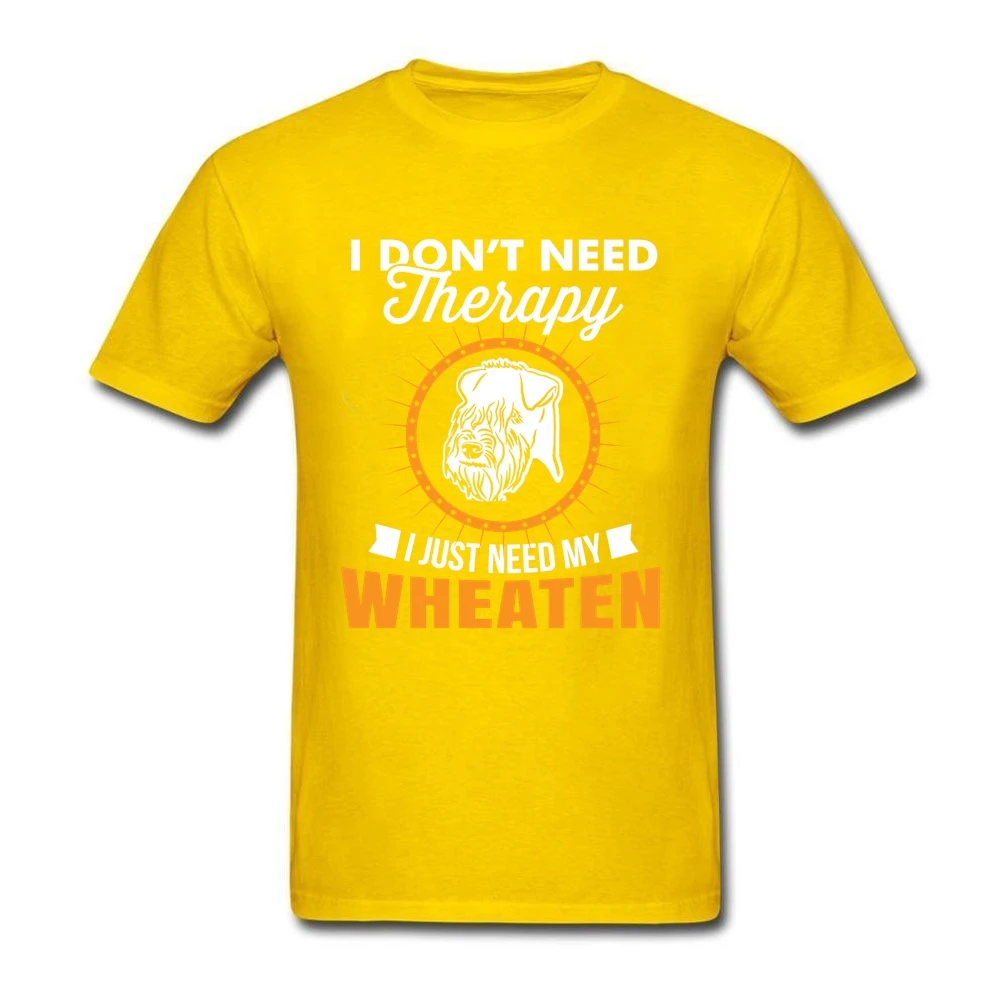 Классический Для мужчин футболка с мягким покрытием пшеничный терьер короткими