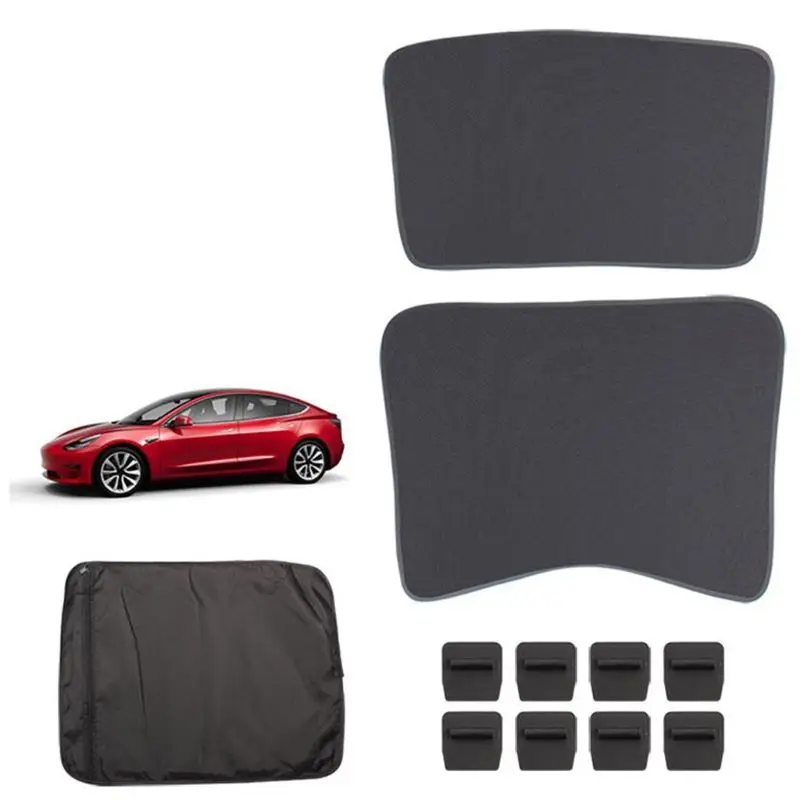 

Car Sunshade Sunroof Windshield Shade Front Rear SunShade For Tesla Model 3 L9BC