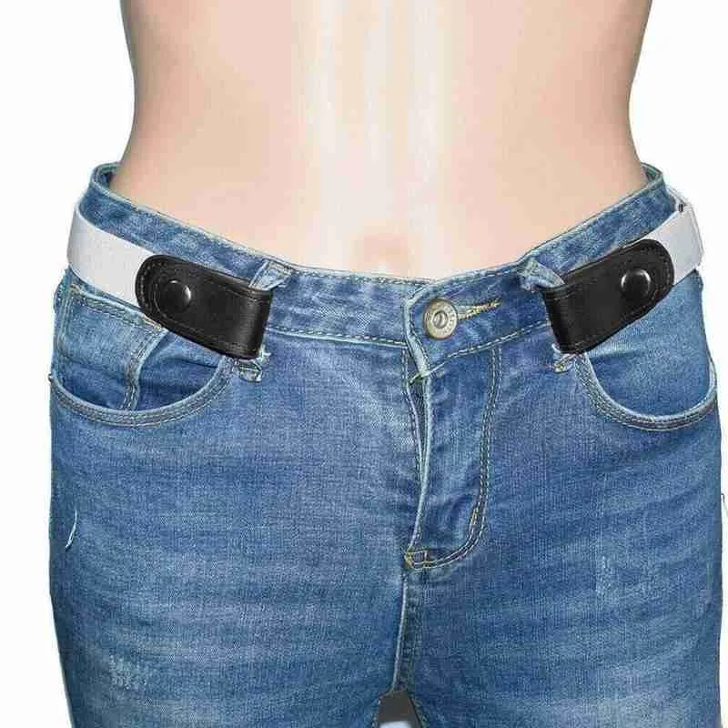 

New Elastic Invisible Belt Buckle-Free Waist Belt For Jeans For Women Belt Waist No Waist Buckle Men Elastic Pants Belt Str Y6T5