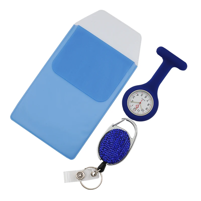 ALK silicone nurse watch three-piece metal retractable buckle  pen bag  pocket watch brooch watch doctor and nurse work special