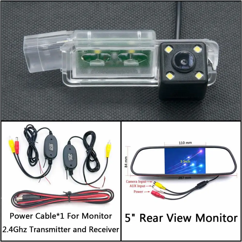 C Wireless 5 inch M 4 Светодиодный свет камера заднего вида для Volkswagen VW golf 5 golf V golf MK5 golf 7 golf 6 Passat CC автомобильный парковочный ЖК-зеркальный монитор - Название цвета: C Wireless 5 inch M